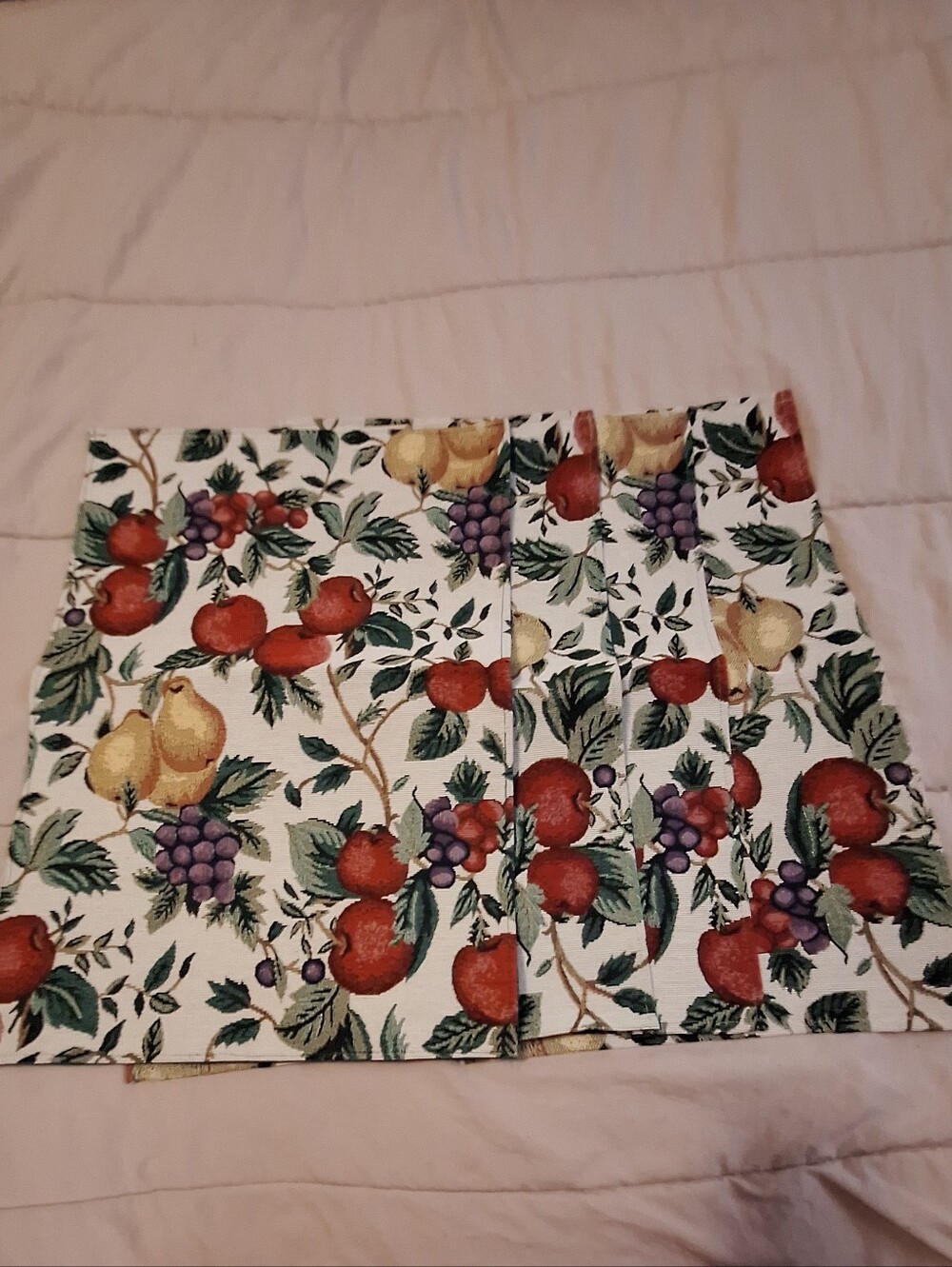 Fruit Pattern Kitchen Table Runner in Red, Yellow, Purple